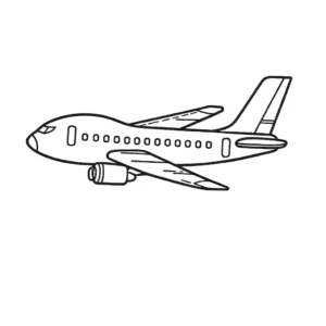 Flying airplane coloring page for kids coloring page