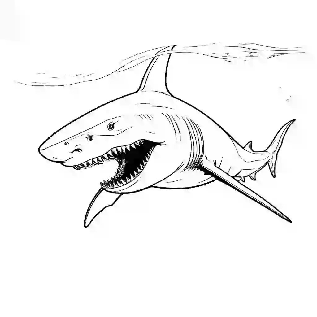 Simple megalodon coloring page Lulu Pages