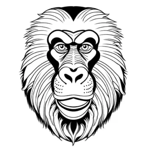 Adult mandrill monkey coloring page