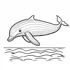 Cute cartoon blue whale sketch for coloring page
