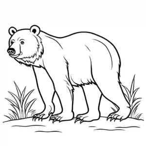 Brown Bear coloring page standing on all fours coloring page