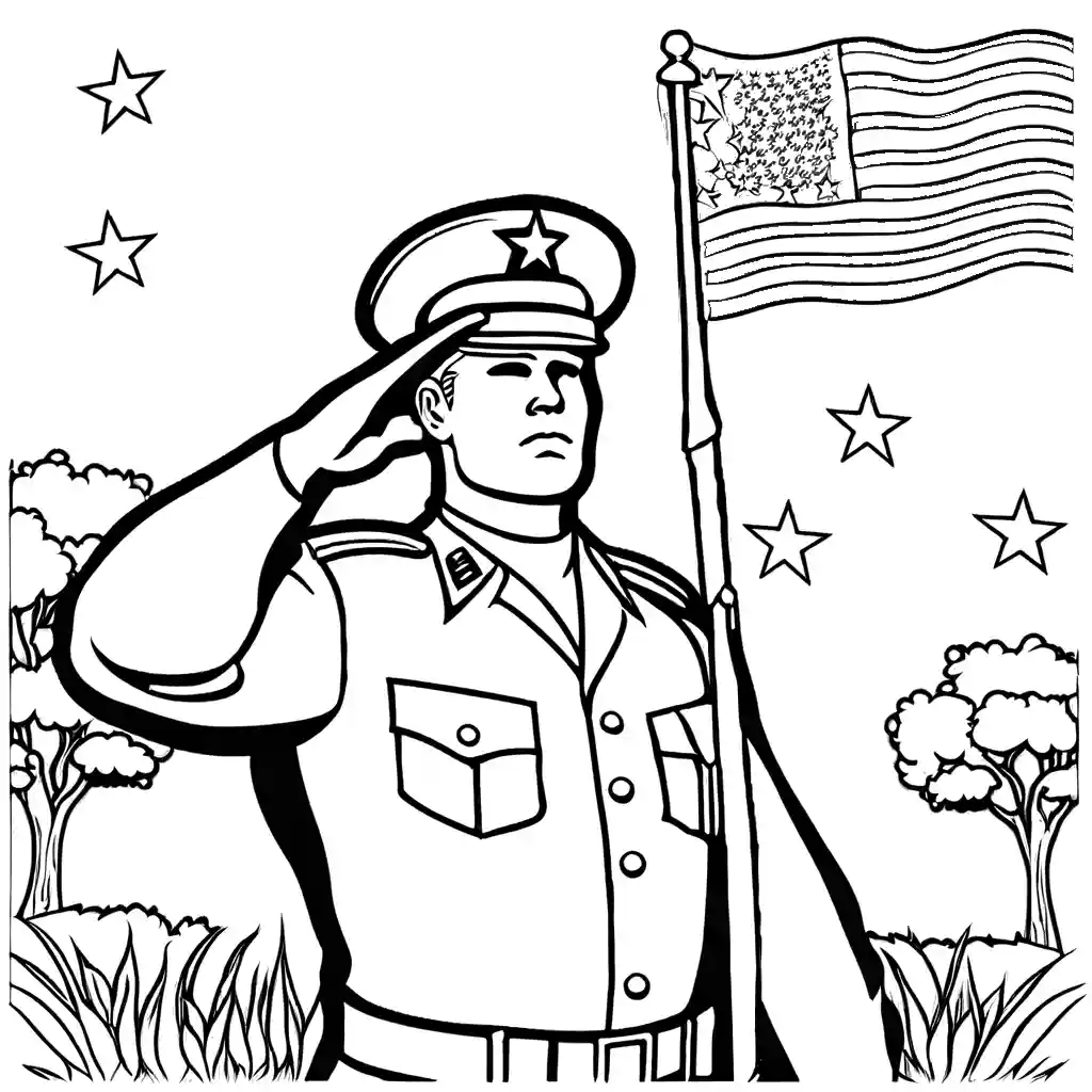 American soldier tribute on memorial day coloring page Lulu Pages