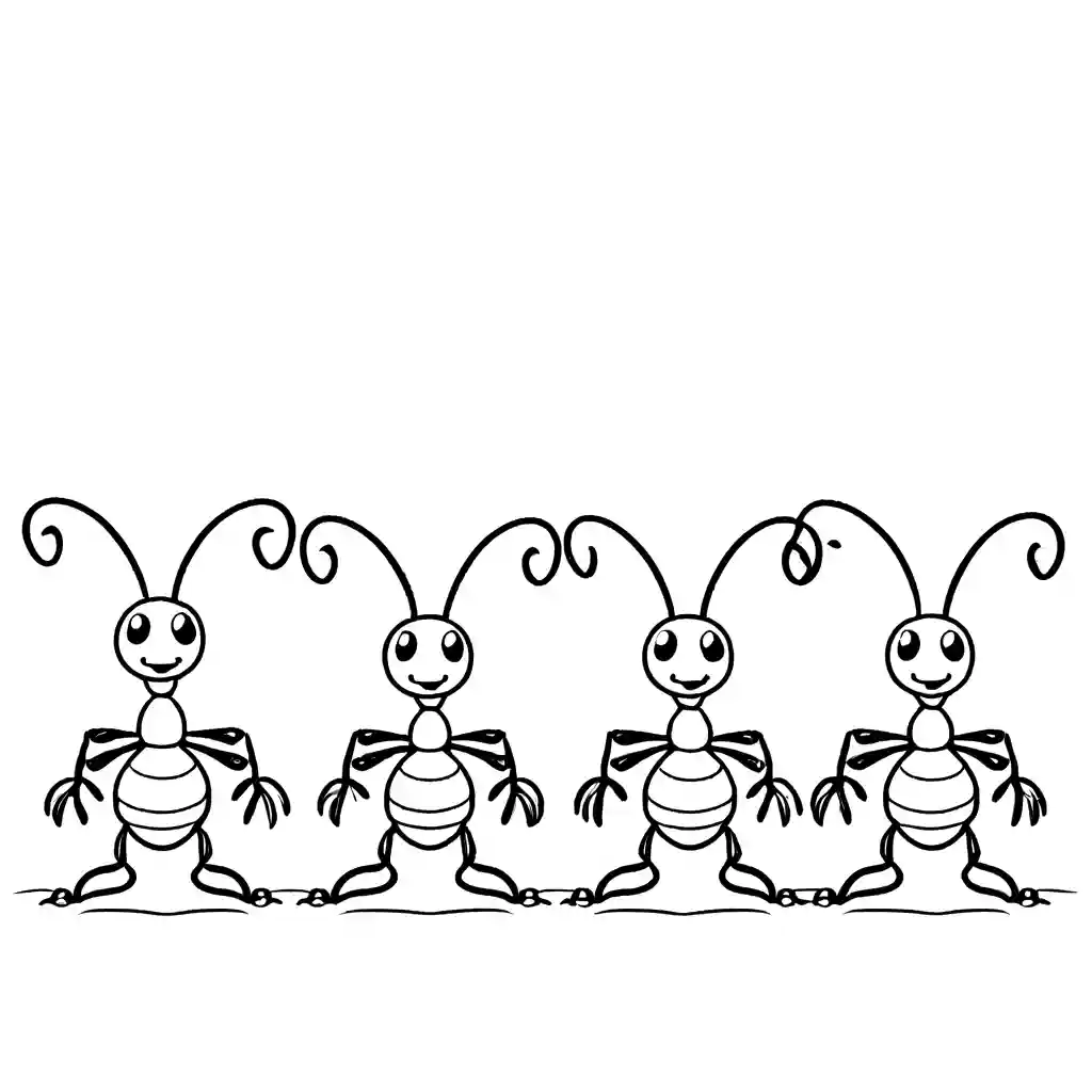 Group of ants coloring page