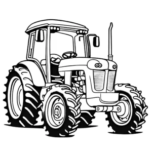 Sweet drawing of a Tractor with big eyes, perfect for coloring fun coloring page