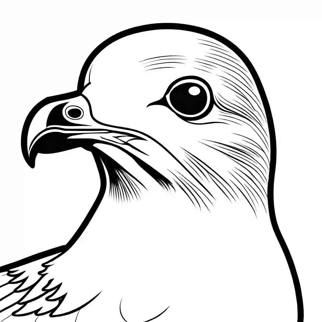 Close-up of seagull's eyes and beak coloring page