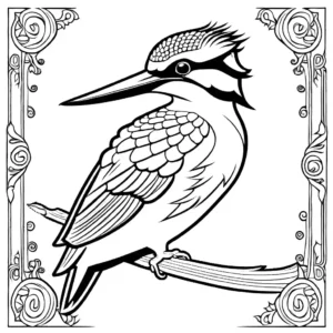 Detailed and vibrant Kingfisher coloring page