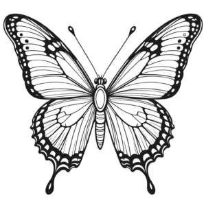 Beautiful butterfly with elegant antennas coloring page