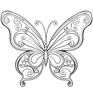 Graceful butterfly with elaborate wing designs coloring page