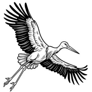 Stork coloring page flying in the sky coloring page