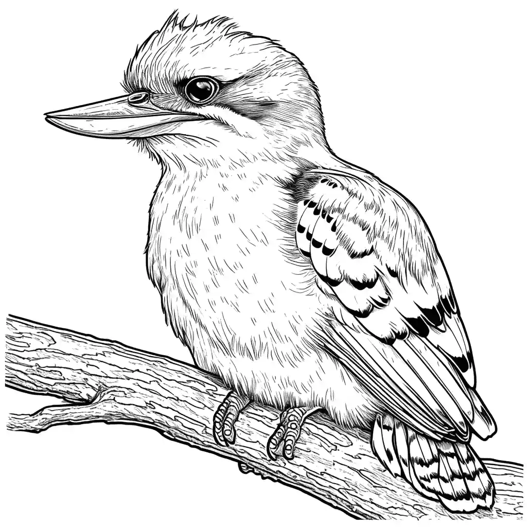 Kookaburra bird coloring page
