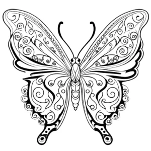 Majestic Butterfly with intricate patterns on its wings coloring page