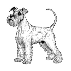 Schnauzer Dog Illustration for Coloring coloring page