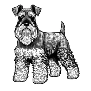 Schnauzer line art drawing for coloring page