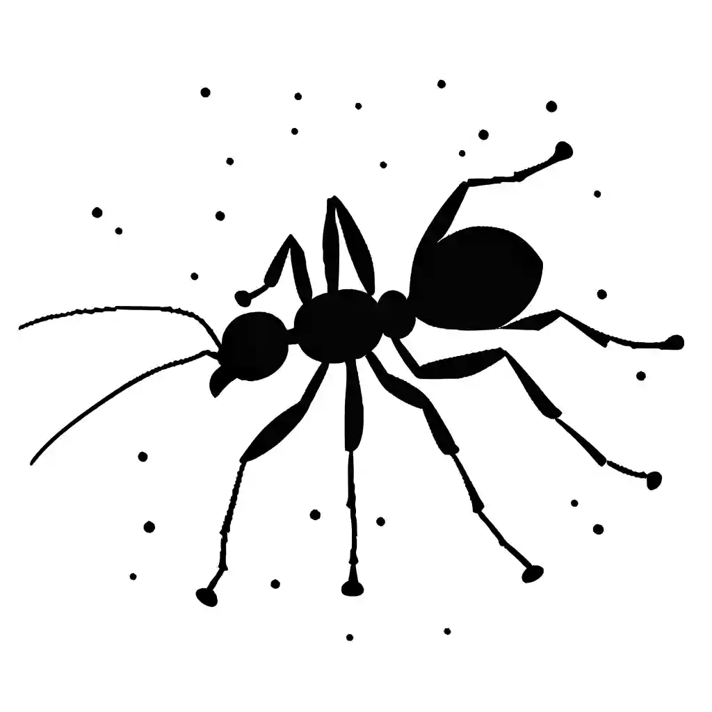 Ant coloring page on a leaf with pebbles coloring page