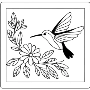 Hummingbird Line Art Coloring Page