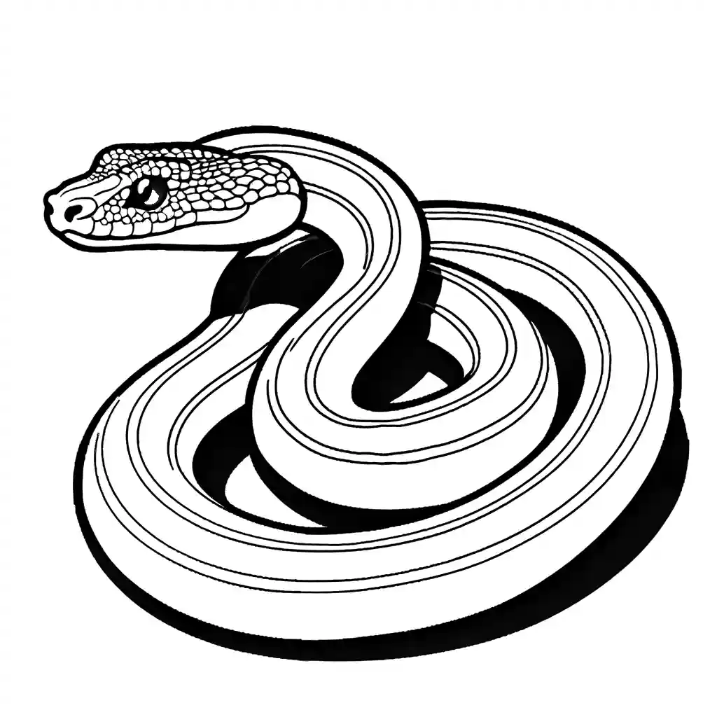 Graceful cobra slithering on the ground for coloring page