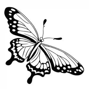 Vibrant Butterfly soaring in the beautiful sky coloring page