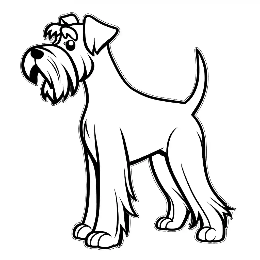Schnauzer standing on hind legs coloring page