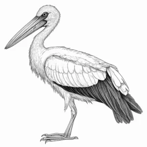 Stork carrying bundle coloring page