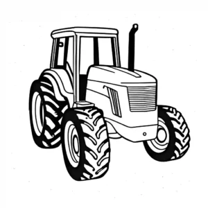 Outlined drawing of a Tractor for coloring activities coloring page