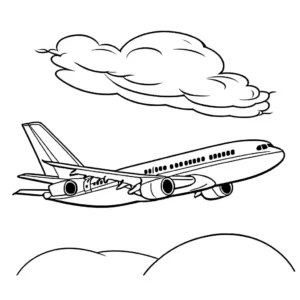 Airplane illustration for coloring page
