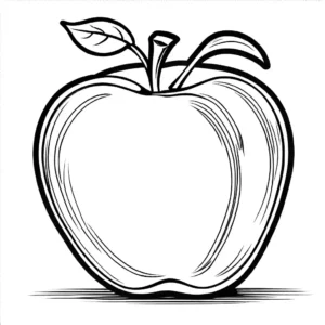 Printable coloring page of a bitten apple. coloring page