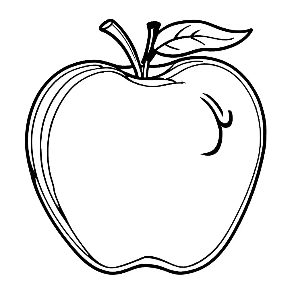 Outline drawing of an apple, ready for coloring. coloring page