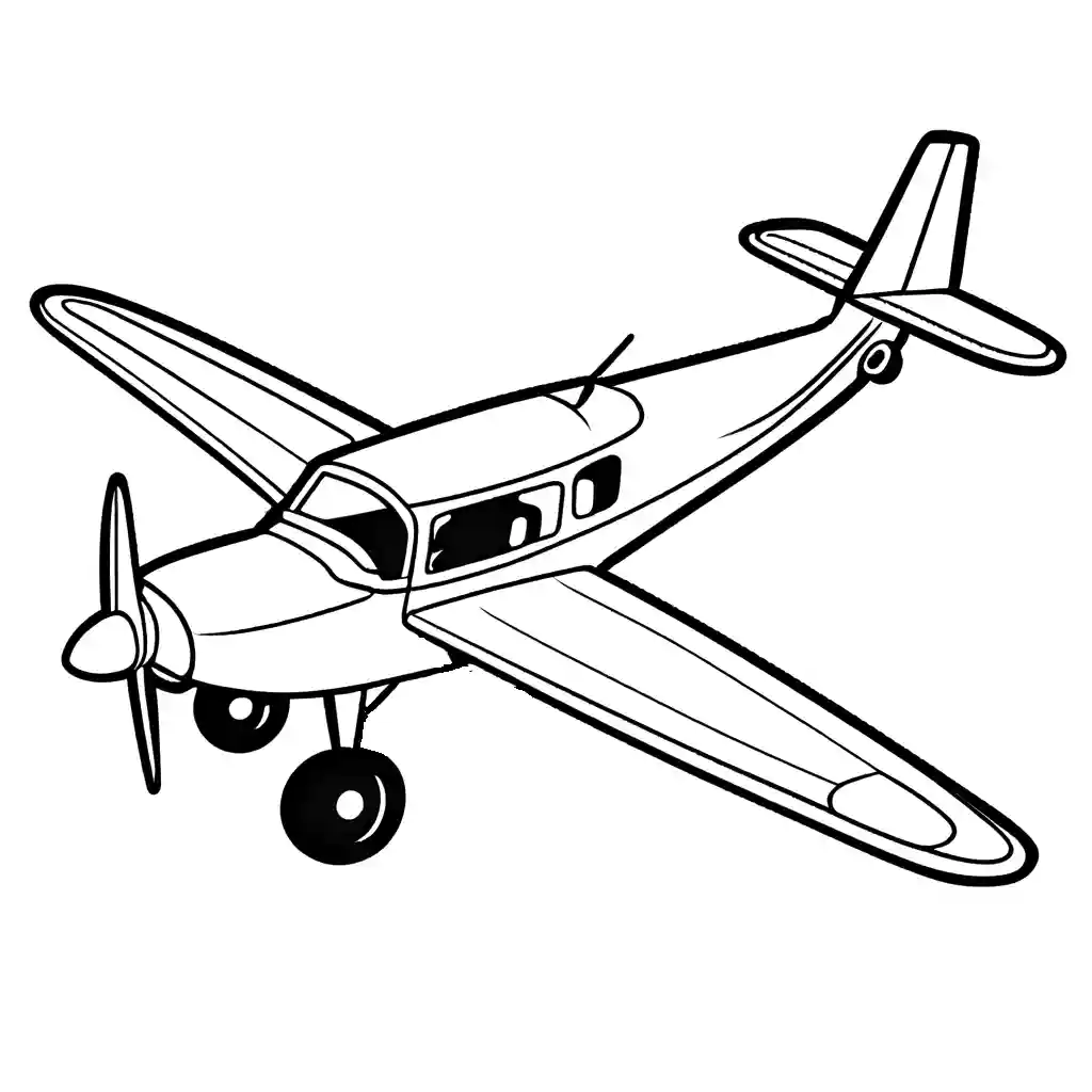 Cartoon airplane coloring page for fun activity coloring page