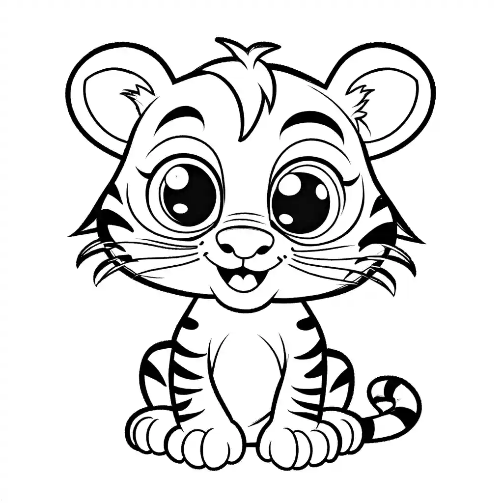 Cartoon Tiger Character Coloring Page Lulu Pages