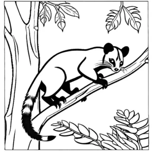 Civet in Nature Coloring Page