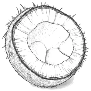 Coconut outline illustration coloring page