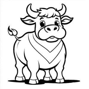 Adorable Bull coloring page