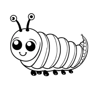 Cute caterpillar outline drawing for coloring page