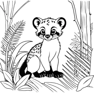 Adorable Civet Cub Coloring Page