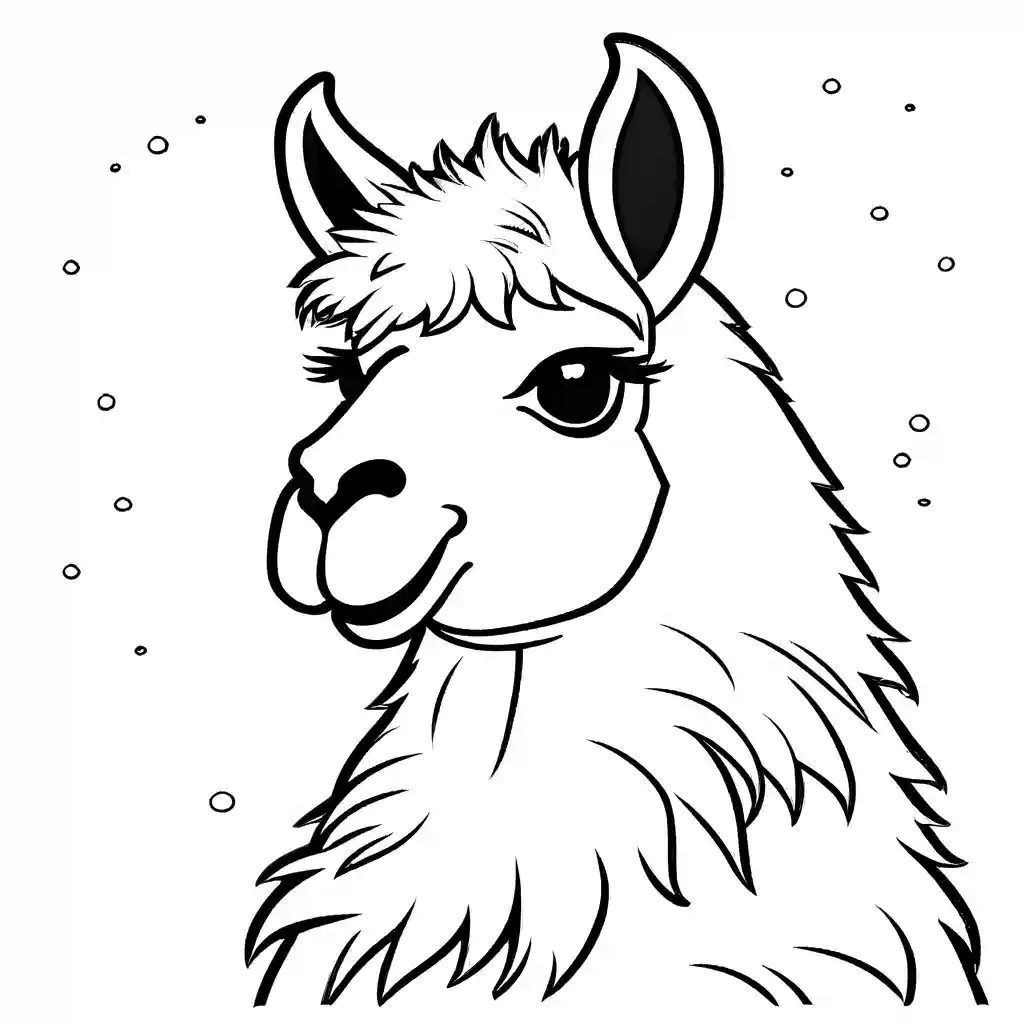 Smiling Llama Coloring Page