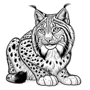 Detailed Lynx fur pattern coloring page