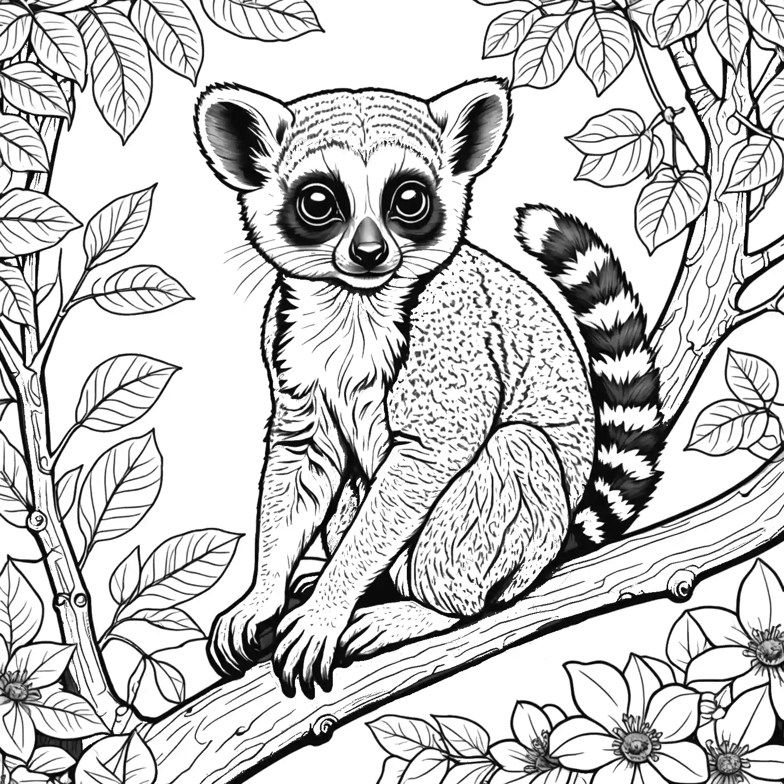 Lemur in nature coloring page Lulu Pages