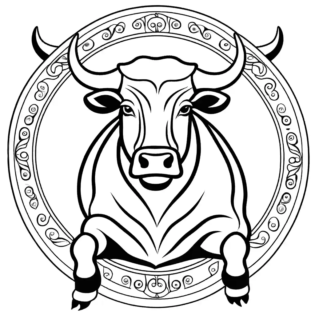 Relaxed Bull coloring page