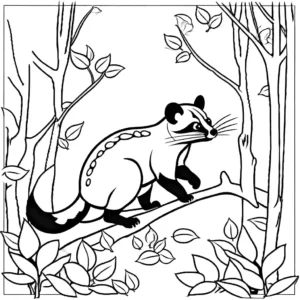 Frolicking Civet Coloring Page
