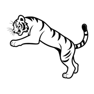 Tiger cub chasing its tail coloring page in playful manner coloring page