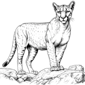 Fierce Puma on Rocky Terrain coloring page