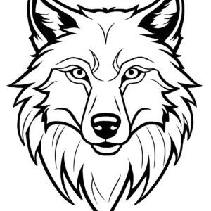 Majestic wolf illustration with captivating eyes coloring page