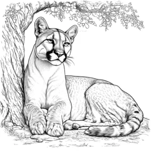 Puma in Natural Habitat coloring page