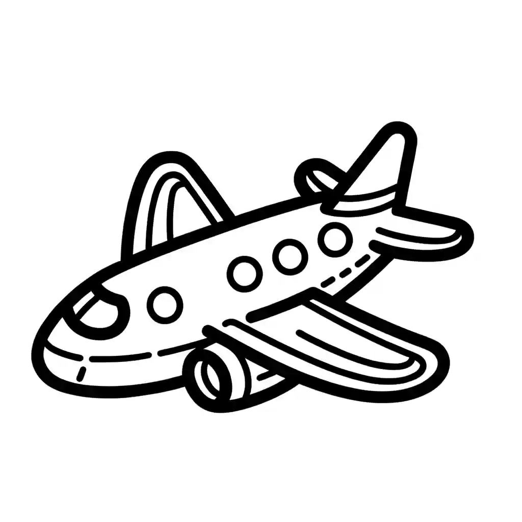 Easy Simple Airplane Coloring Page