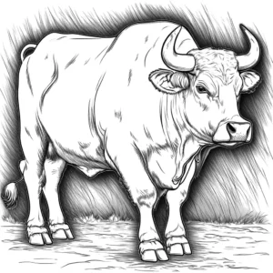 Simple Bull Coloring Page