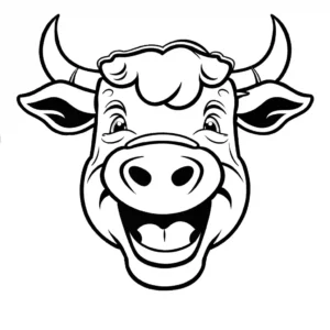 Happy Bull coloring page