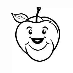 Happy cherry fruit line art coloring page