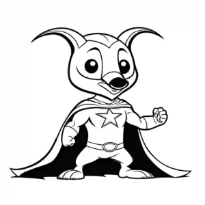 Funny superhero anteater coloring page