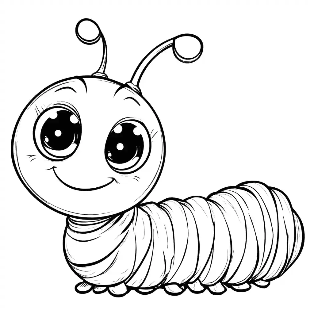 Cute Caterpillar with Zigzag Pattern for Coloring coloring page
