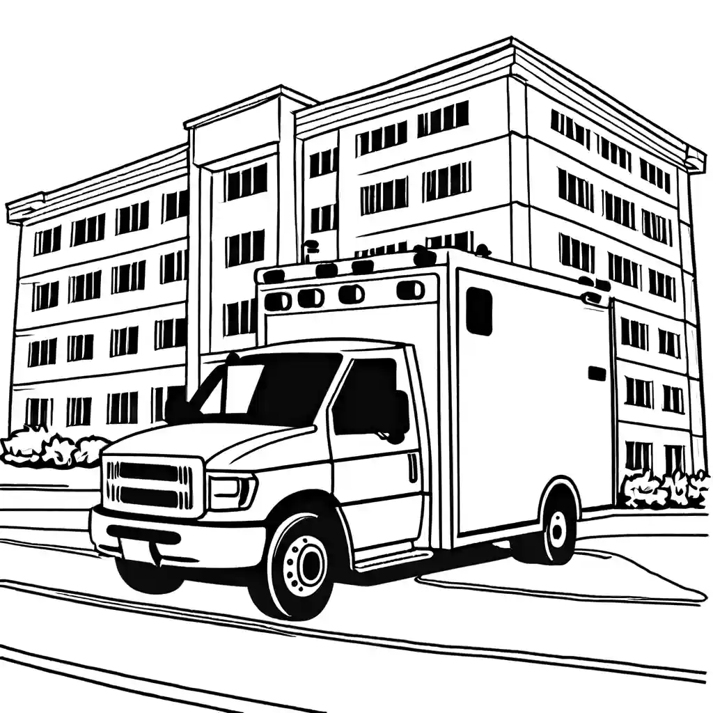 hospital building coloring pages